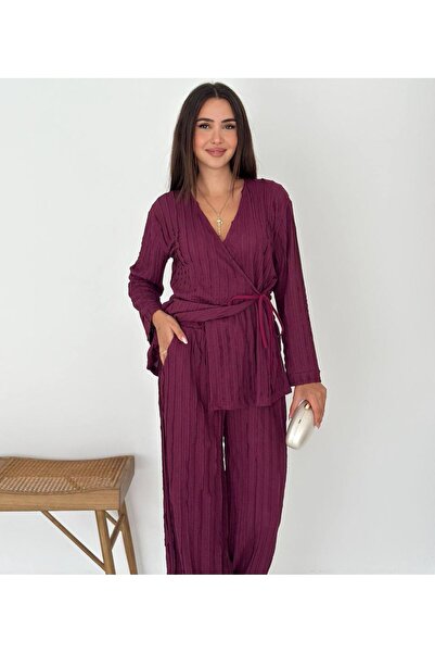 Noa Noa Ruffled Double-Breasted Collar Suit