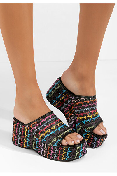 B T Shoes Viacfarebné pantofle na platformě Aurelya