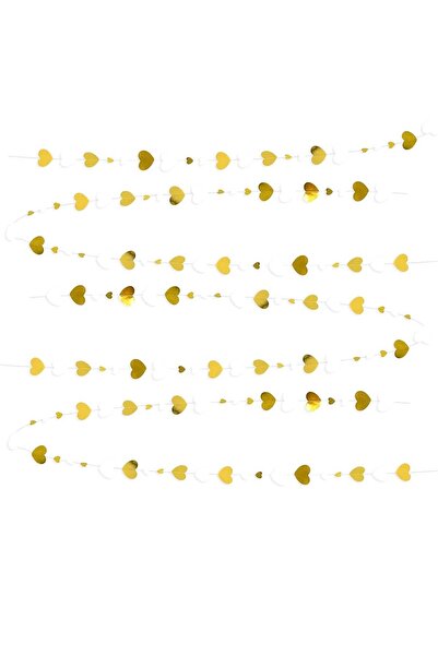 Flippy Heart Banner, Flippy, Fringe Type, 4 m, Thread Reel Included, Gold/White