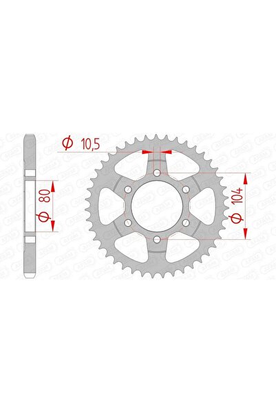 AFAM Pinion spate din oțel standard 16610 - 525 - 43 (moto)