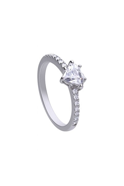 Diamonfire Silver ring for women with zirconium stone, 612115