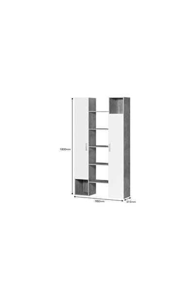 BAITY Wooden Storage Unit with Two Doors, 5 Shelves, and Drawers