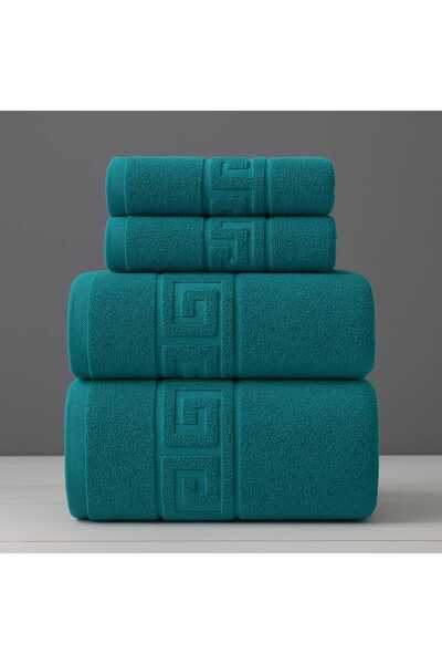 OEM SET OF 5 100% COTTON TOWELS-500 gr/sqm-GREEN