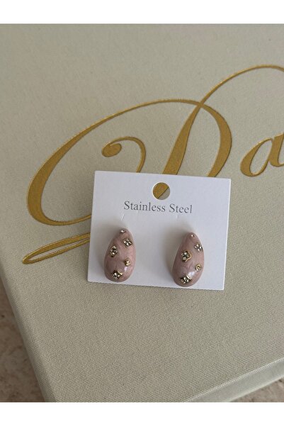 LUXSTONE Pink Jewelled Gold Earrings
