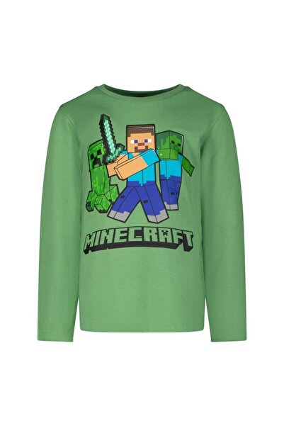 Mojang Pijama copii Minecraft, Creeper Steve Zombie, 8 ani/128 cm, Verde/Gri