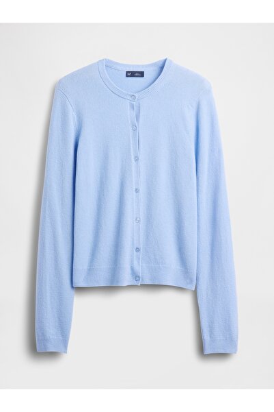 GAP Kadın Bebe Mavisi CashSoft Crop Hırka
