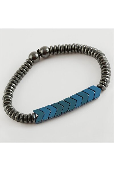 ZERO LAND FLZ-SHOP سوار من الحجر الطبيعي الهيماتيت-أزرق