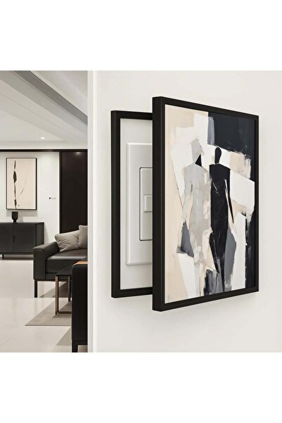 4gdran Abstract design electric dashboard cover canvas panel with hollow champagne frame