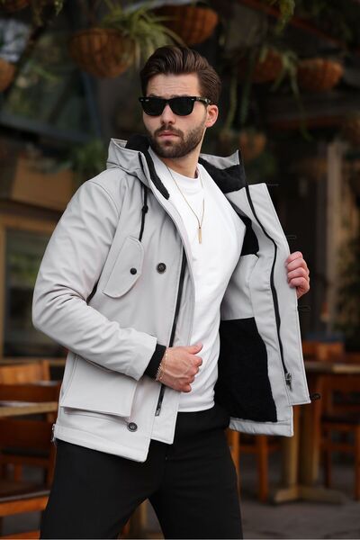 Cousens Su ve hava geçirmez içi kürklü softshell erkek kışlık mont