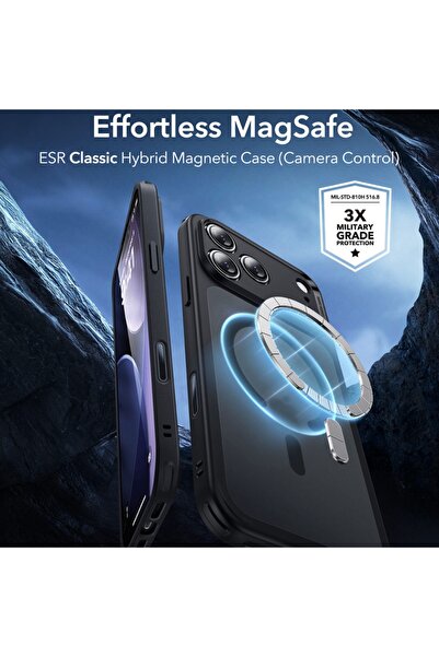 ESR Case for iPhone 17 Pro, Classic Hybrid HaloLock, Black