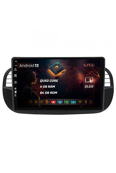 HUB64 Σύστημα πλοήγησης Fiat 500 (2007-2014), 4GB RAM, τετραπύρηνο, Carplay, ...