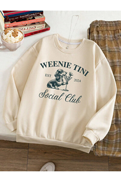 Revasser Hanorac unisex pentru femei/bărbați, cu detaliu WEENIE, imprimat per...