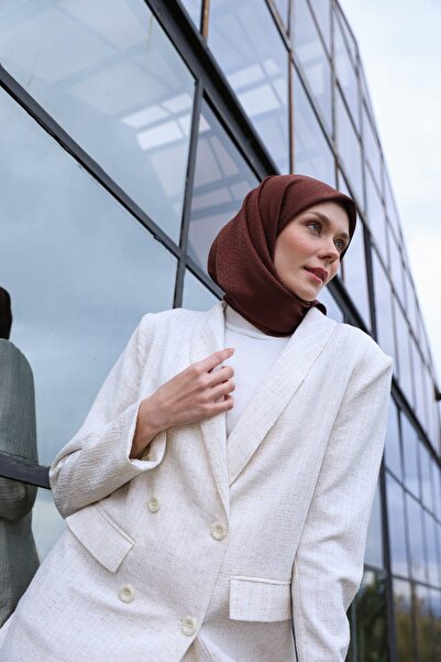 İpekhan Celina Jacquard Brown Scarf - 9902-02