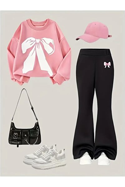 buendiakids Σετ παντελόνι με λευκή κορδέλα με στάμπα με λαιμόκοψη σε ισπανικό...