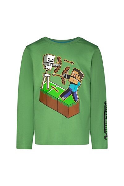 MINECRAFT Children's sweatshirt, Minecraft, Mojang, Steve Skeleton, 12 years, Green