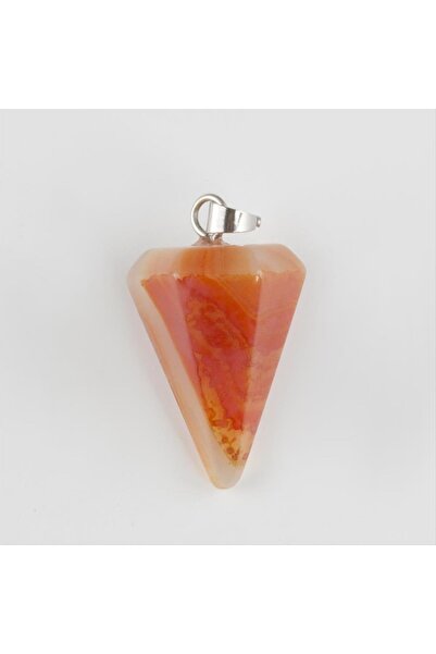 ZERO LAND قلادة من حجر العقيق الطبيعي (121346) - لون بني