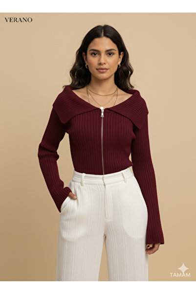 salome butik سترة تريكو بسحاب مزدوج