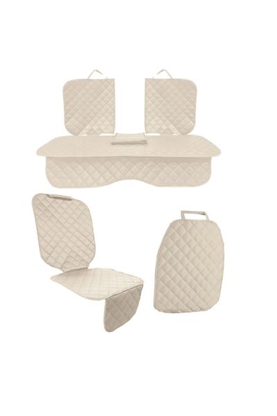 Metru Patrat Set 3 huse universale pentru scaune auto, matlasate, lavabile, crem, impermeabile