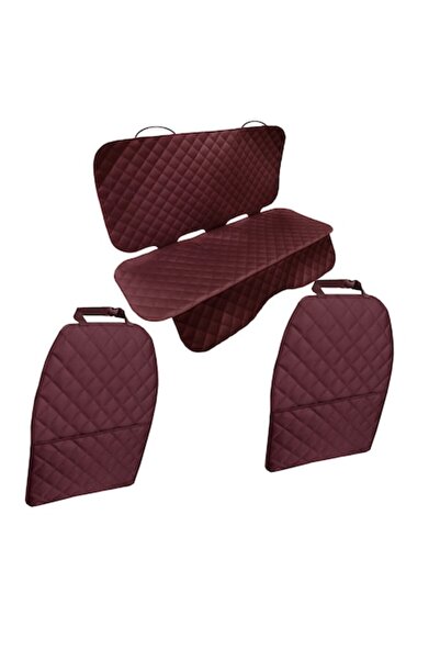 Metru Patrat Set 3 huse universale pentru scaune auto, matlasate, vișinii, lavabile, impermeabile, cu organizator pentru scaun