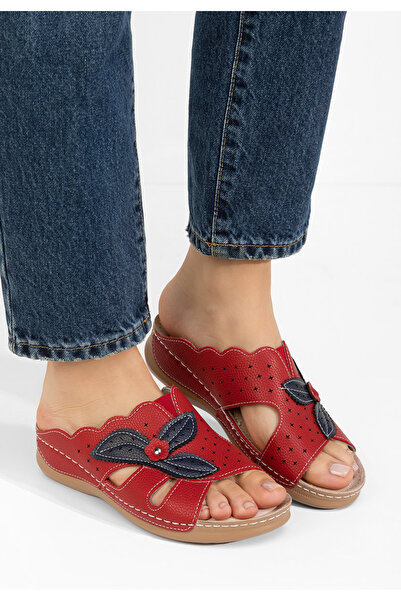 B T Shoes Yanda red orthopedic slippers