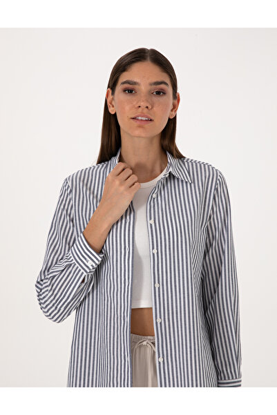 Pierre Cardin Lacivert Comfort Fit Uzun Kollu Gömlek 50318226-VR033