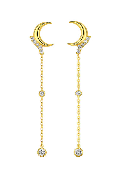 Sense of Atelier Moon Earrings with Chain