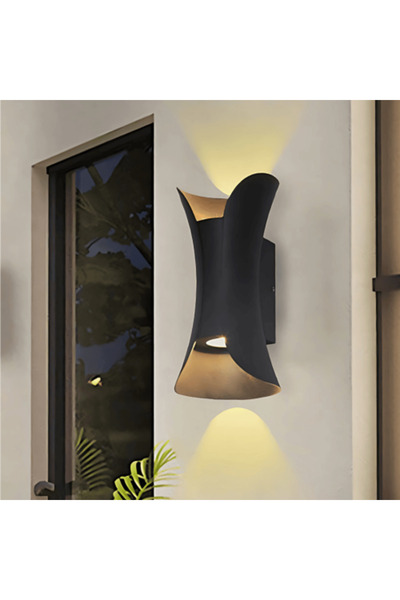 ACCEPT مصباح LED خارجي مثبت على الحائط مزدوج 10 وات مقاوم للماء باللون الأصفر