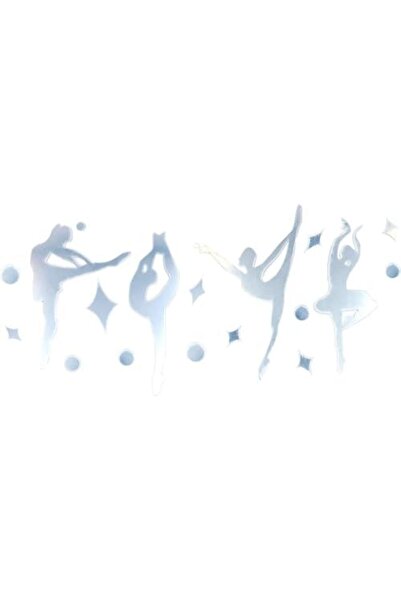 Slasa Three-Dimensional Acrylic Wall Sticker by - DIY Ballet Girl Wall Art | Silver | Size: 9.8 × 8