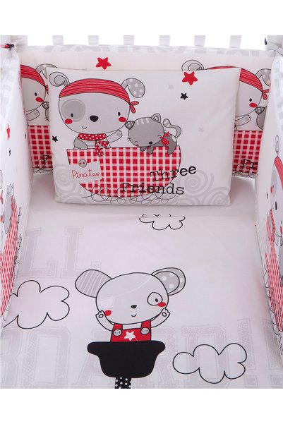 Kikka Boo Baby crib bedding set, 6 pieces, 100% premium ranforce cotton, Kikka Boo, Pirates