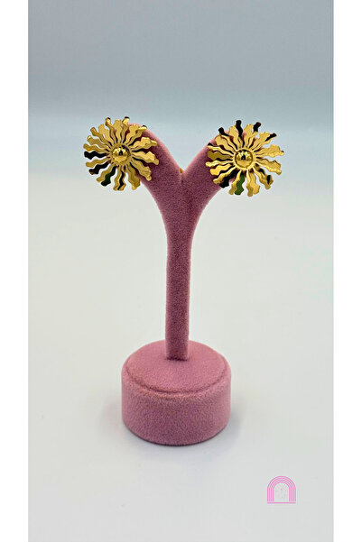 Moond Accessories أقراط ذهبية مستديرة من الفولاذ