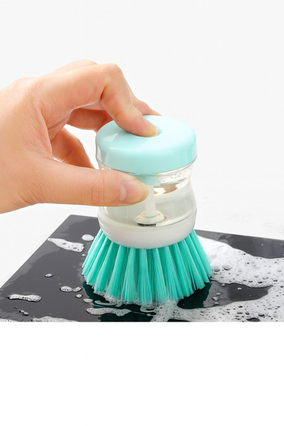 Metler فرشاة غسيل الأطباق لإزالة الدهون، فرشاة تنظيف قوية مع وعاء للمنظفات، ق...