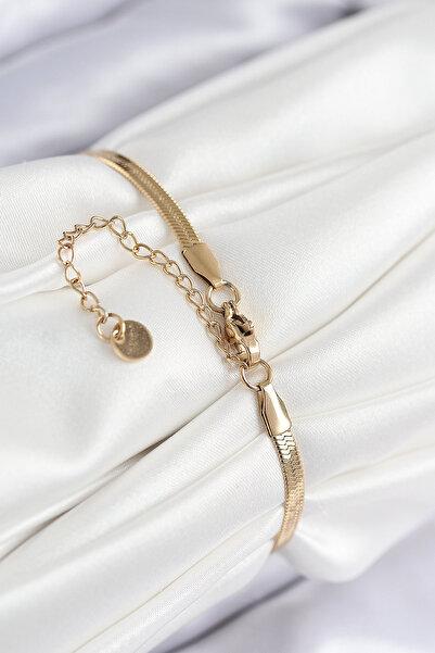 ForWhat Golden Steel Evil Eye Clover Italian Chain Bracelet for Elegant Woman