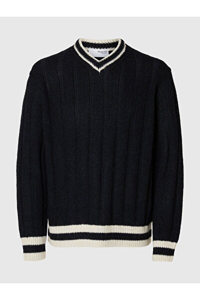 Selected Homme Pullover mit V-Ausschnitt Wollmix