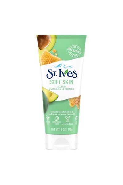St. Ives Pack of 6 Soft Skin Face Scrub Avocado And Honey