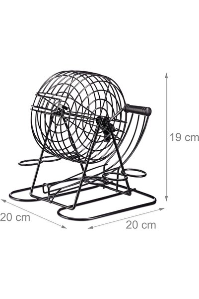 Flippy Flippy Mini Lottery Game, Bingo, with Glass Shot Glasses, 20 x 20 x 19 cm, 48 Balls, Black