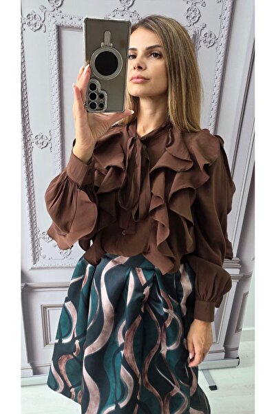 GLAMSI Shirt with decorative ruffles