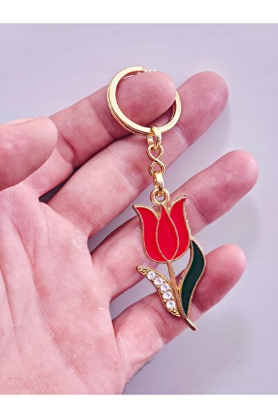 ÜNSA Anahtar Keychain Bag Accessory Stoned Rose Keychain Accessory