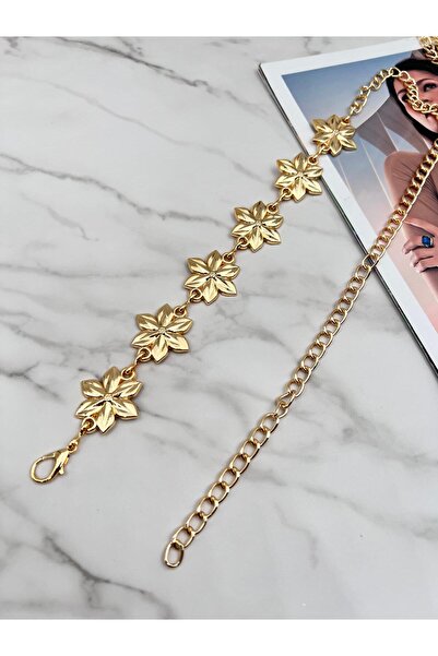 EMR Official حزام نسائي بنقشة ذهبية/باباتيا، حزام معطف، حزام خصر، حزام بسلسلة.