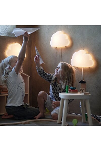 UZUNKAYA HOME Çocuk Duvar Lambası Beyaz – LED’li Gece ve Okuma Lambası