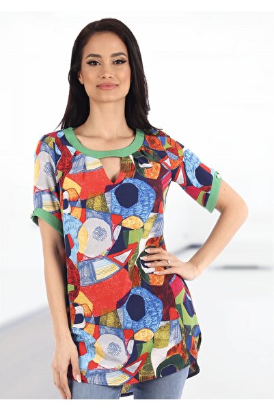 AD Fashion Bluza eleganta cu imprimeu multicolor 06B1333i1333 - 38 EU