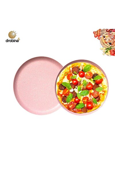 drobina Dropina Turkish Granite Pizza Tray Pink 26 cm