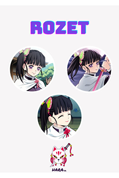 Hara Company Demon Slayer ( İblis Keser ) Animesi Kanao Anime Rozet Seti (3’LÜ)