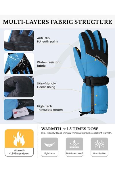 OEM Winter gloves for children 7-9 years old blue