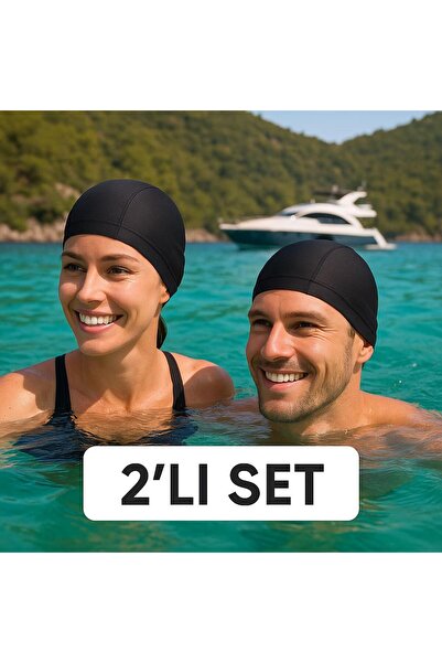 Lio20 Унісекс 2-х комплект еластичних тканинних плавальних шапочок – гнучкі та зручні – для всіх вікових груп, для моря та басейну