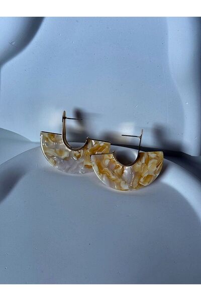 Lakech Atelier Marka Model Sarı Detay Küpe