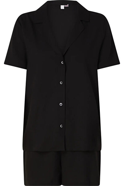 Calvin Klein S/S SHORT SET Kadın Siyah Eşofman Takımı