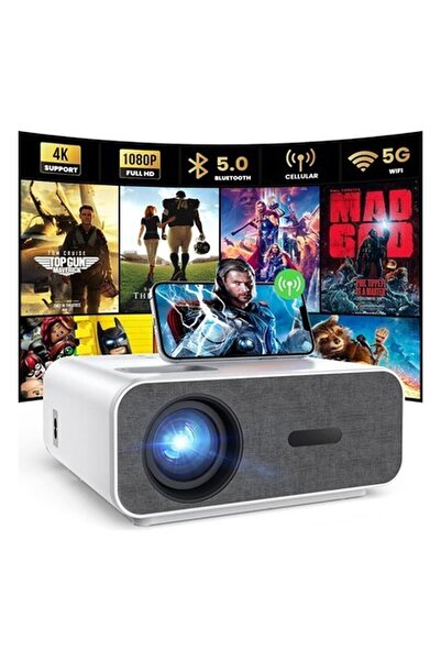 HOMPOW Mini Taşınabilir Projektörler - Wifi ve Bluetooth’lu 4K Destekli