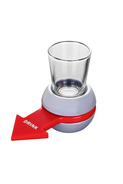 dalip Drink Spin Drinking Game, 10.3 x 11.5 cm, Glass Shot Glass, Gray