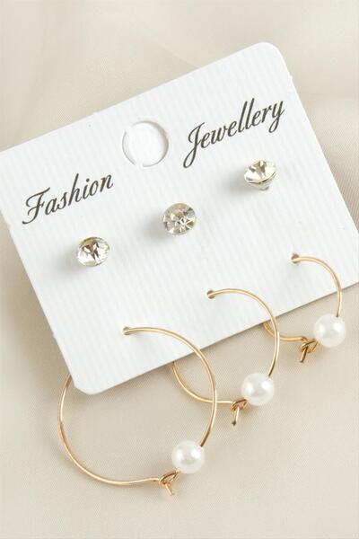 CT STONES MTXDPN 6 قطع أقراط دائرية من حجر اللؤلؤ (153645) 2.5 سم-روز