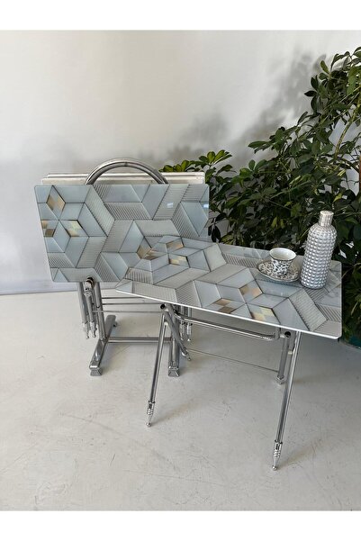 Sar Pakete Liza Serisi Çanta Zigon, 4 lü Katlanabilir Sehpa, Cam Sehpa, Çanta...